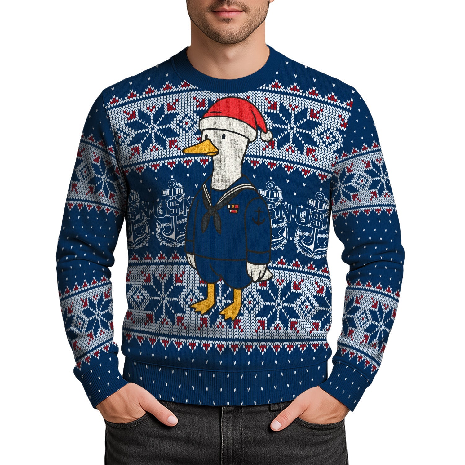 US Navy Sailor Christmas Ugly Sweater