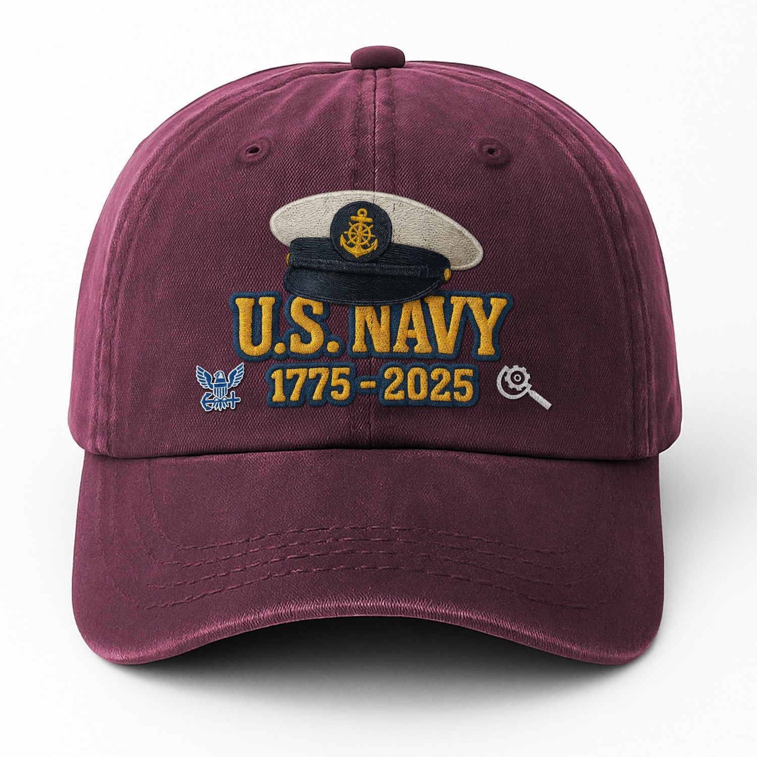 Custom Ranks US Navy Premium Washed Denim Cap DC019