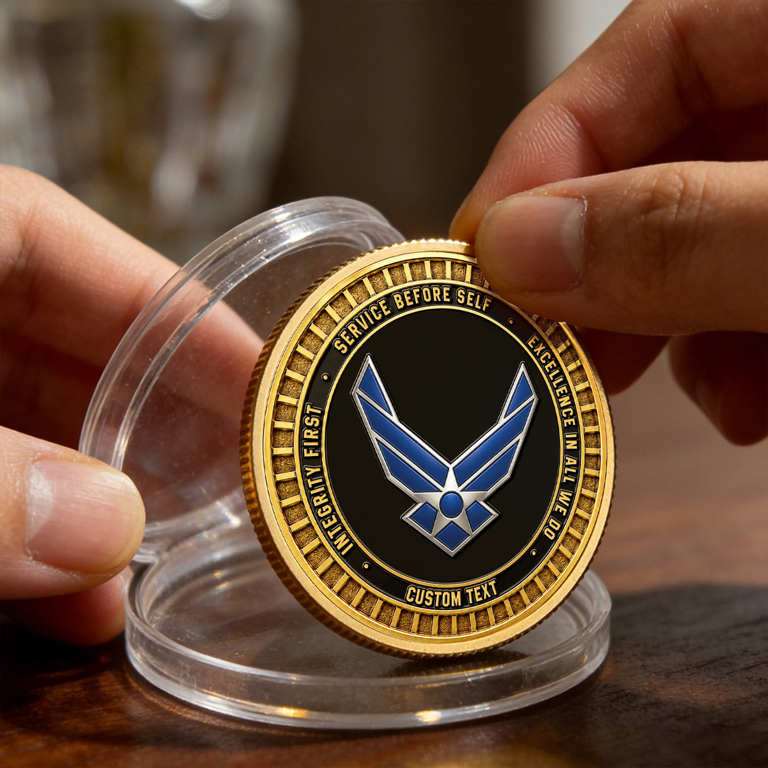 Custom Air Force Service Rank 3D Challenge Coin Tribute