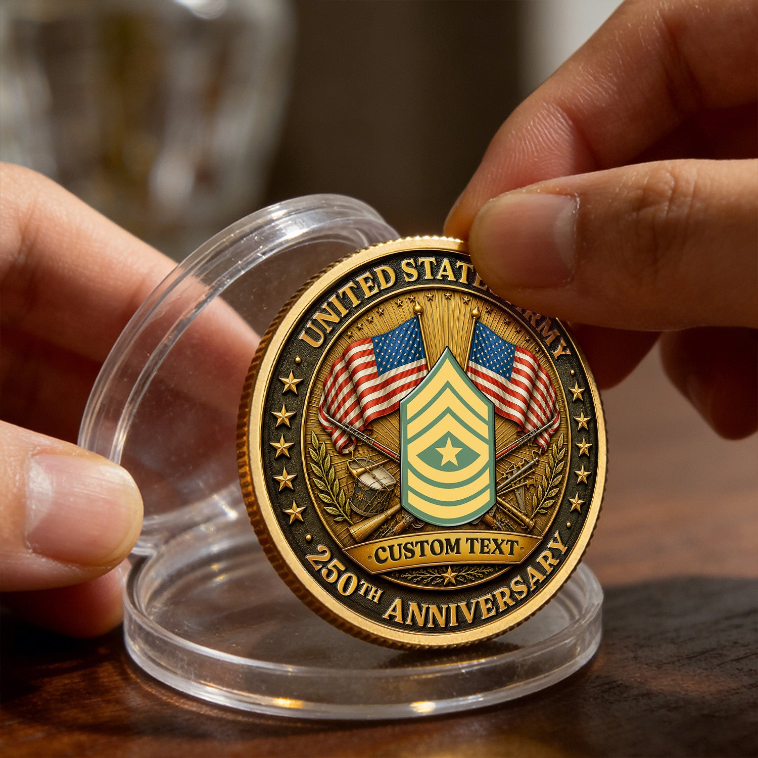 Personalized U.S. Army 250th Anniversary Soldier Challenge Coin