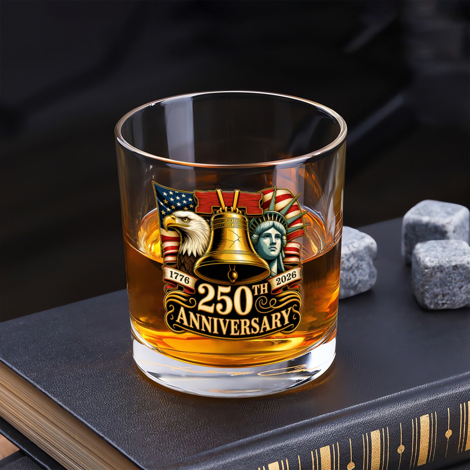 USA 250 Years Whiskey Glass American Heritage Gift