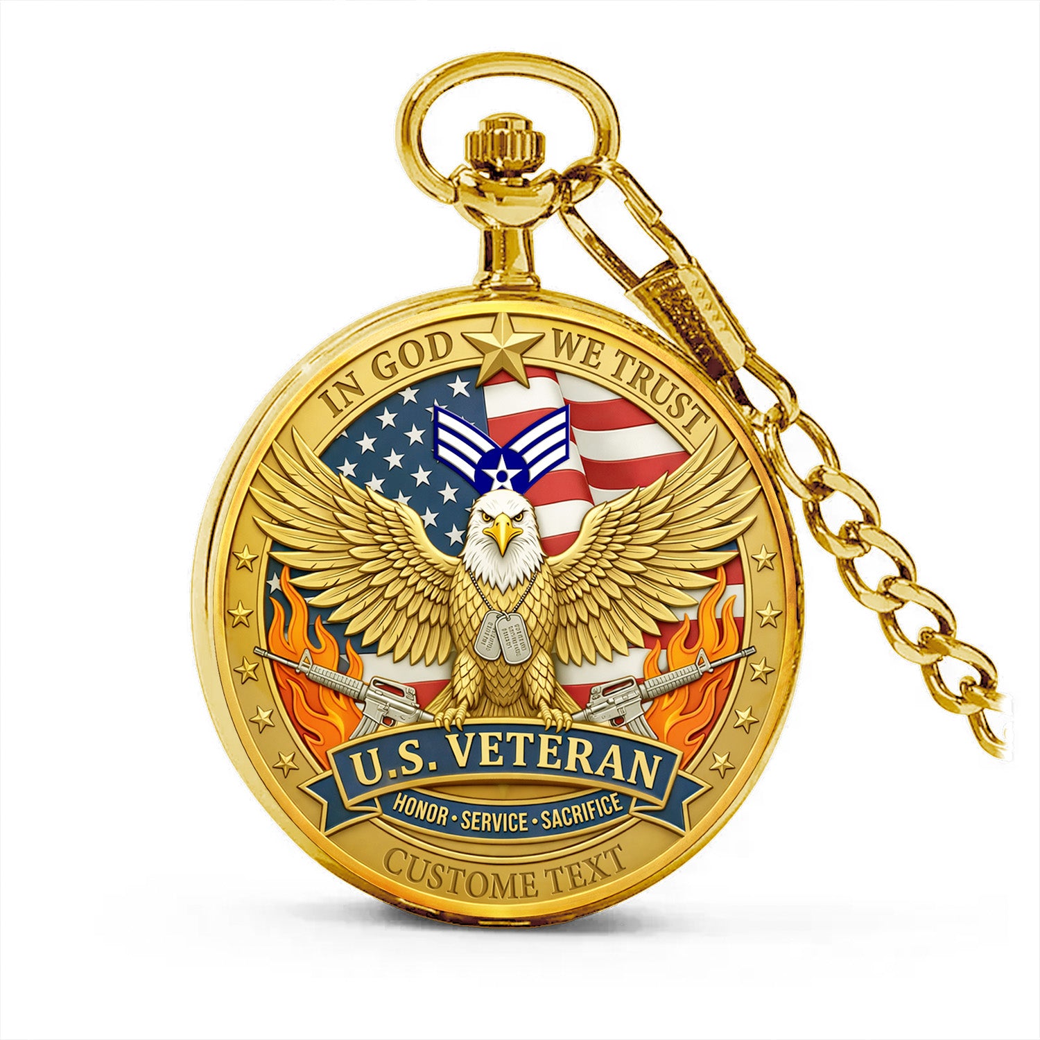 US Air Force 250th Anniversary Pocket Watch Veteran Gift
