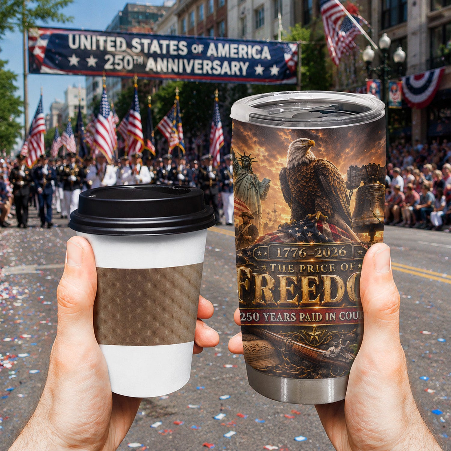 America 250 Years Tumbler 20oz Liberty Celebration