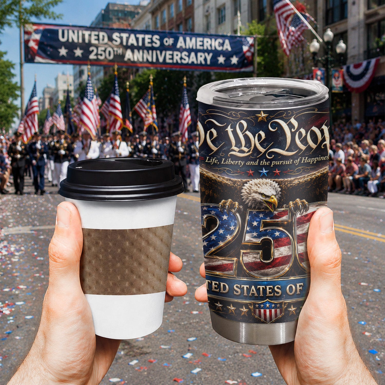USA 250 Patriotic Tumbler 20oz Collector Gift