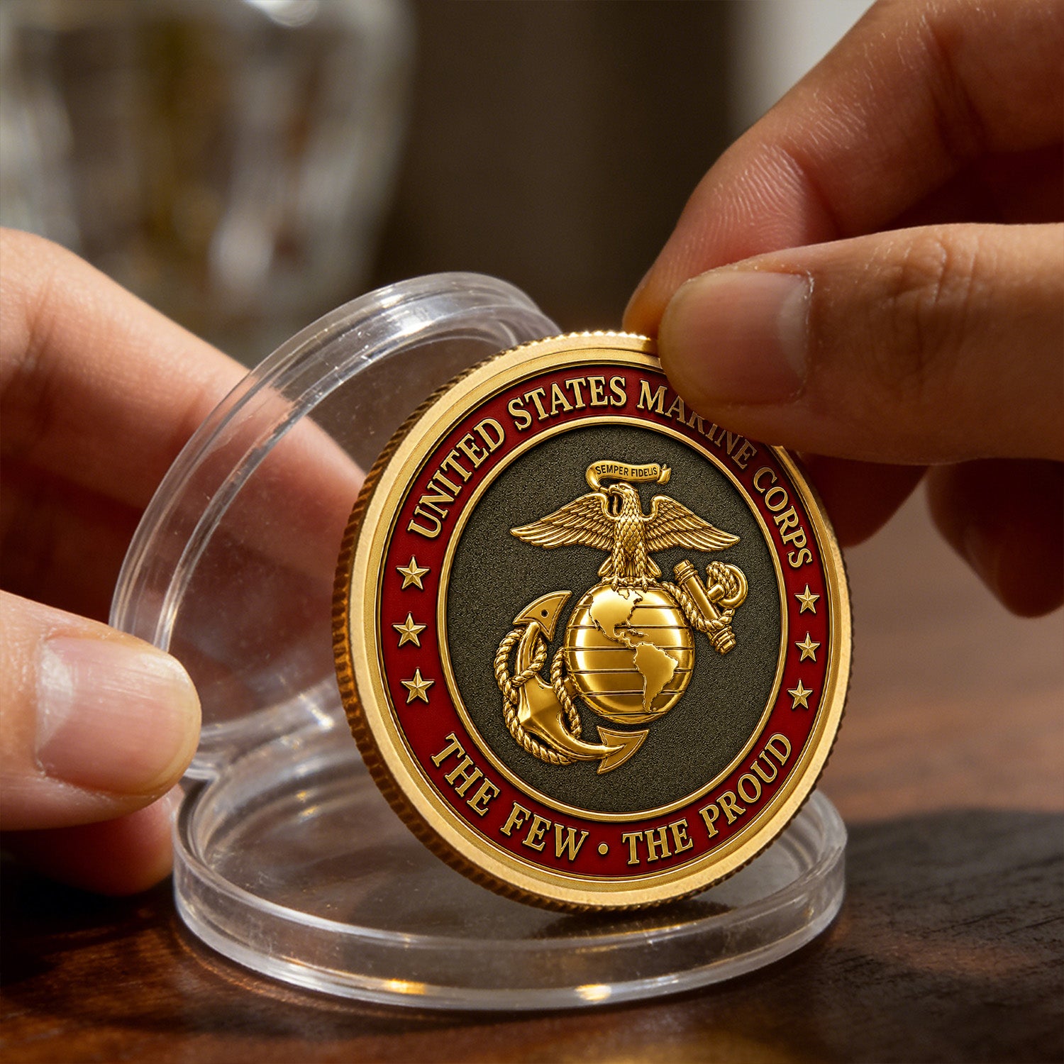 Marine Corps Officer Rank Personalized 3D Challenge Coin