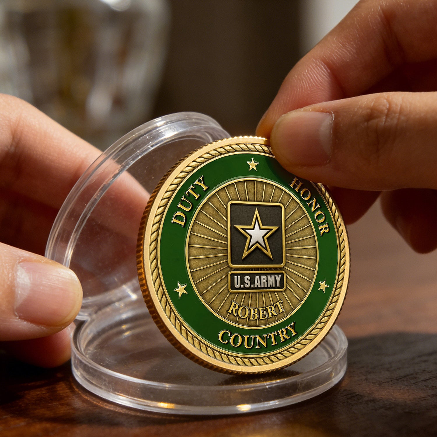 Personalized Challenge Coin US Army Rank Name Gift