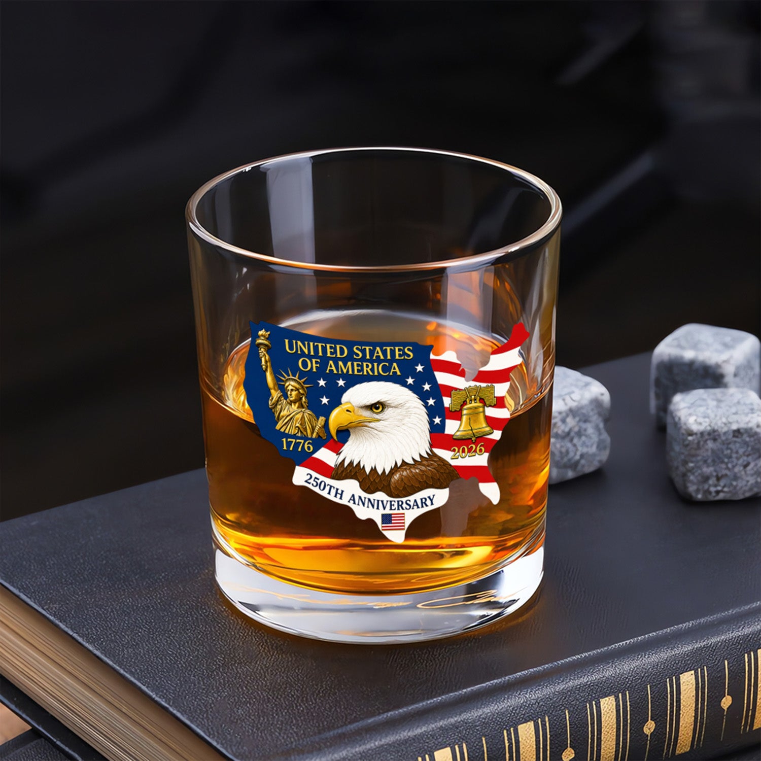 USA Independence 250th Anniversary Whiskey Glass