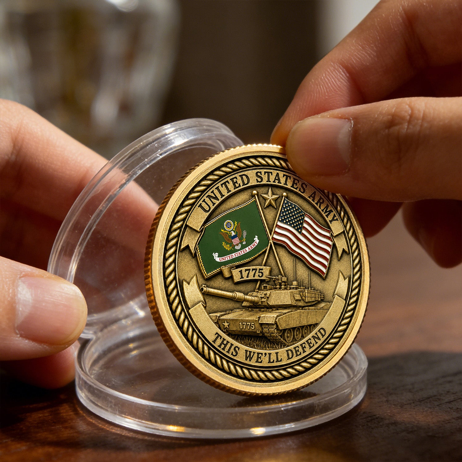 US Army Personalized Service Tribute 3D Challenge Coin