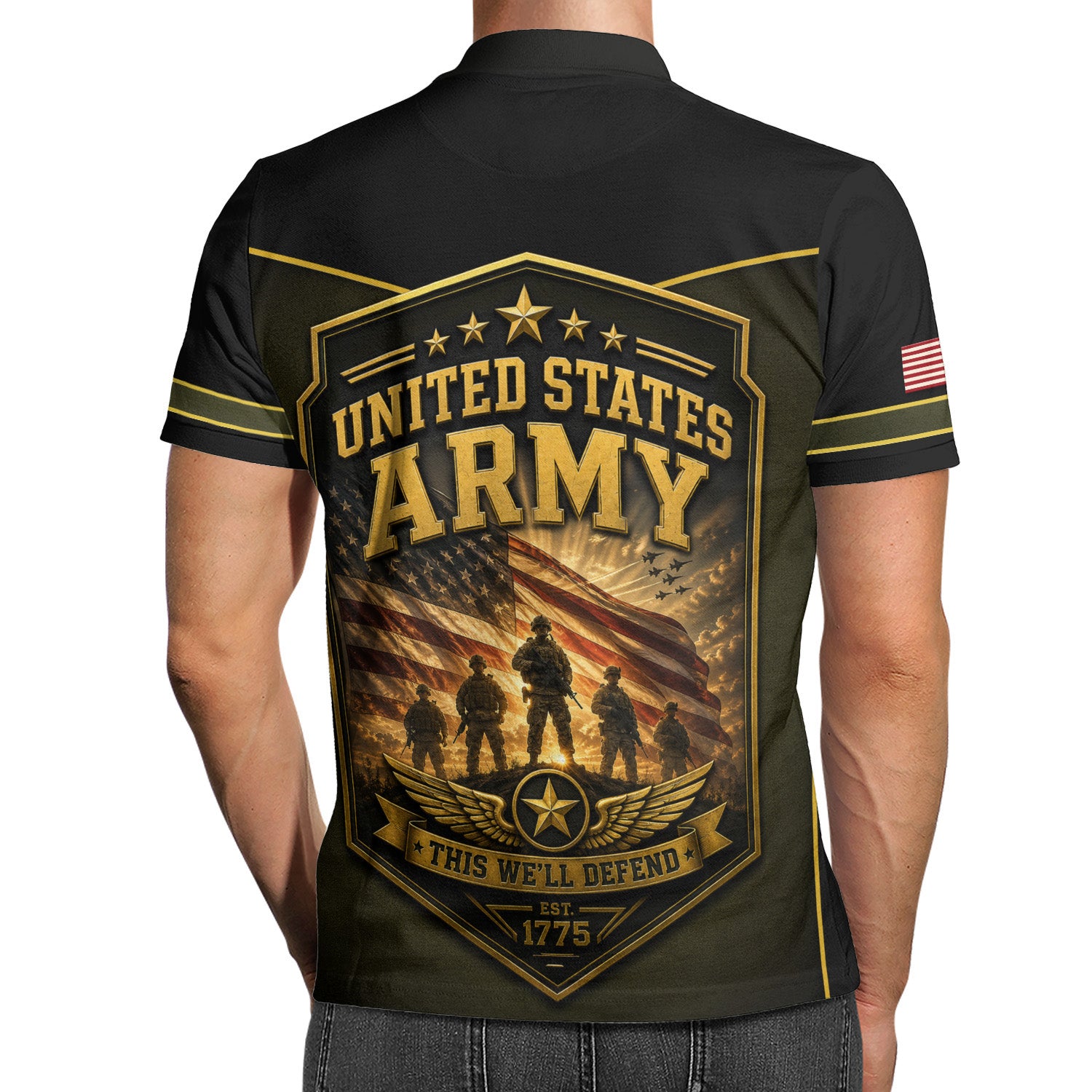 Personalized US Army Soldier 3D All-Over Print Polo Shirt