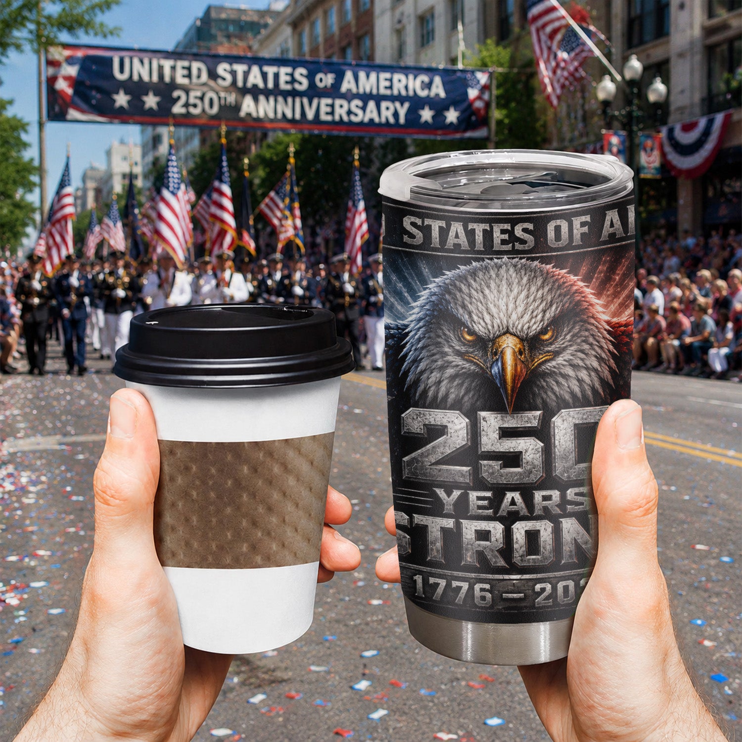 250 Years Strong American Eagle 20oz Tumbler