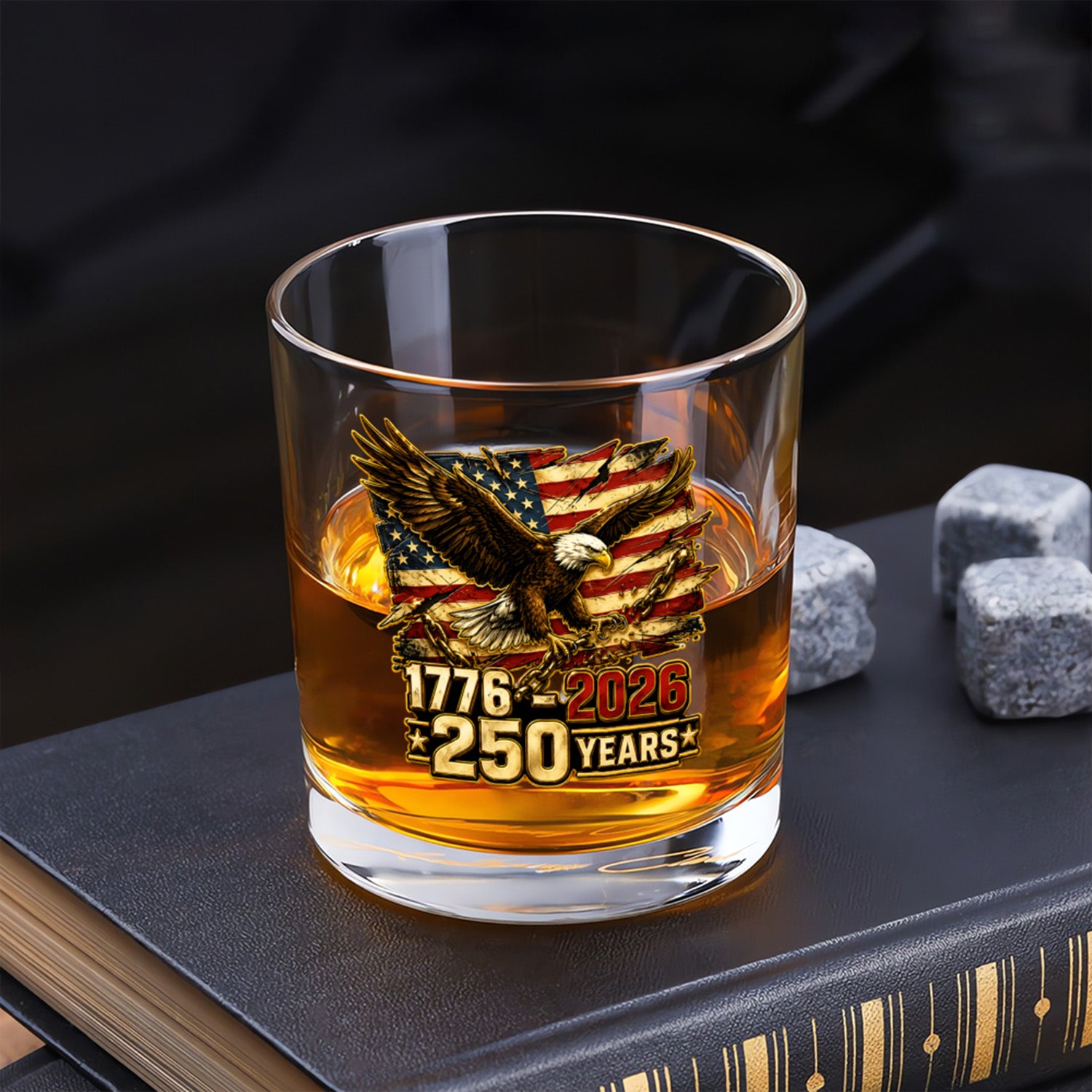 America 250 Whiskey Glass 1776-2026 Gift