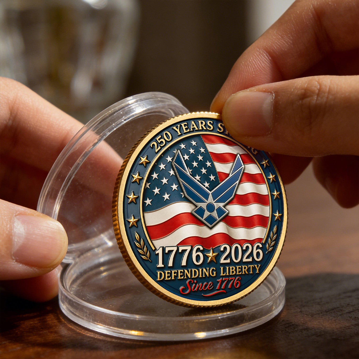 Custom Air Force Veteran Coin with Photo – Personalized Military Keepsake