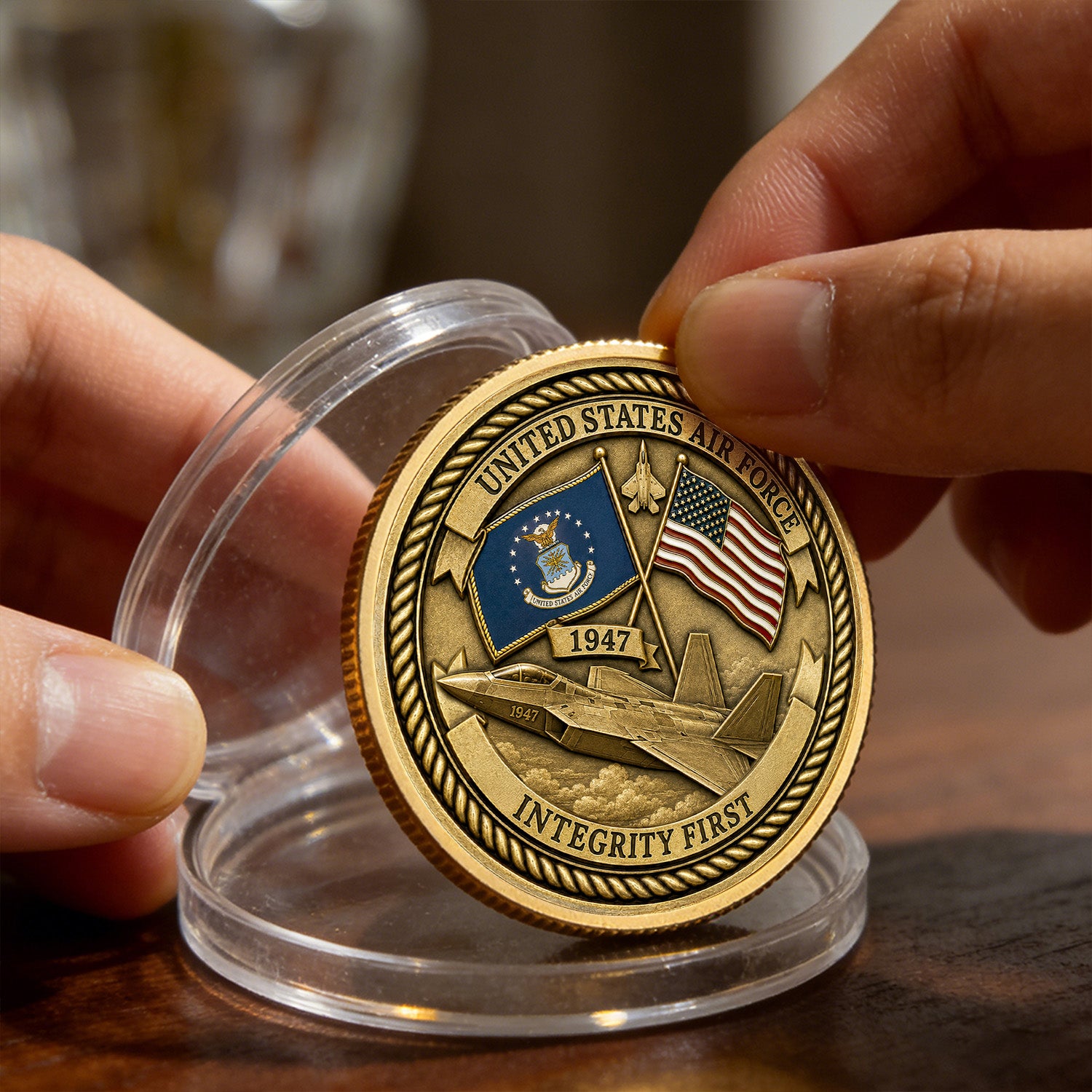 USAF Personalized Promotion Rank 3D Challenge Coin Gift