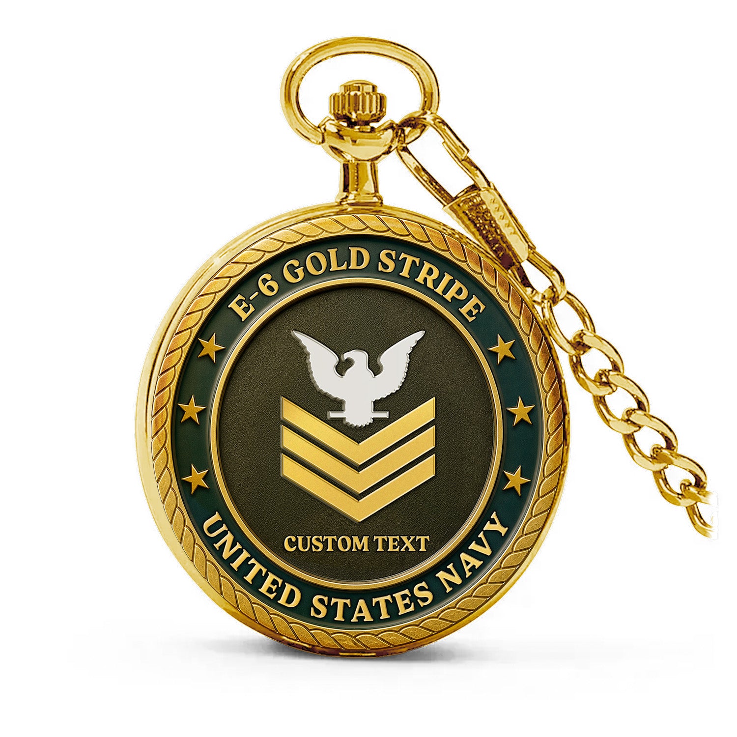 Custom US Navy Veteran Pocket Watch Personalized Military Gift