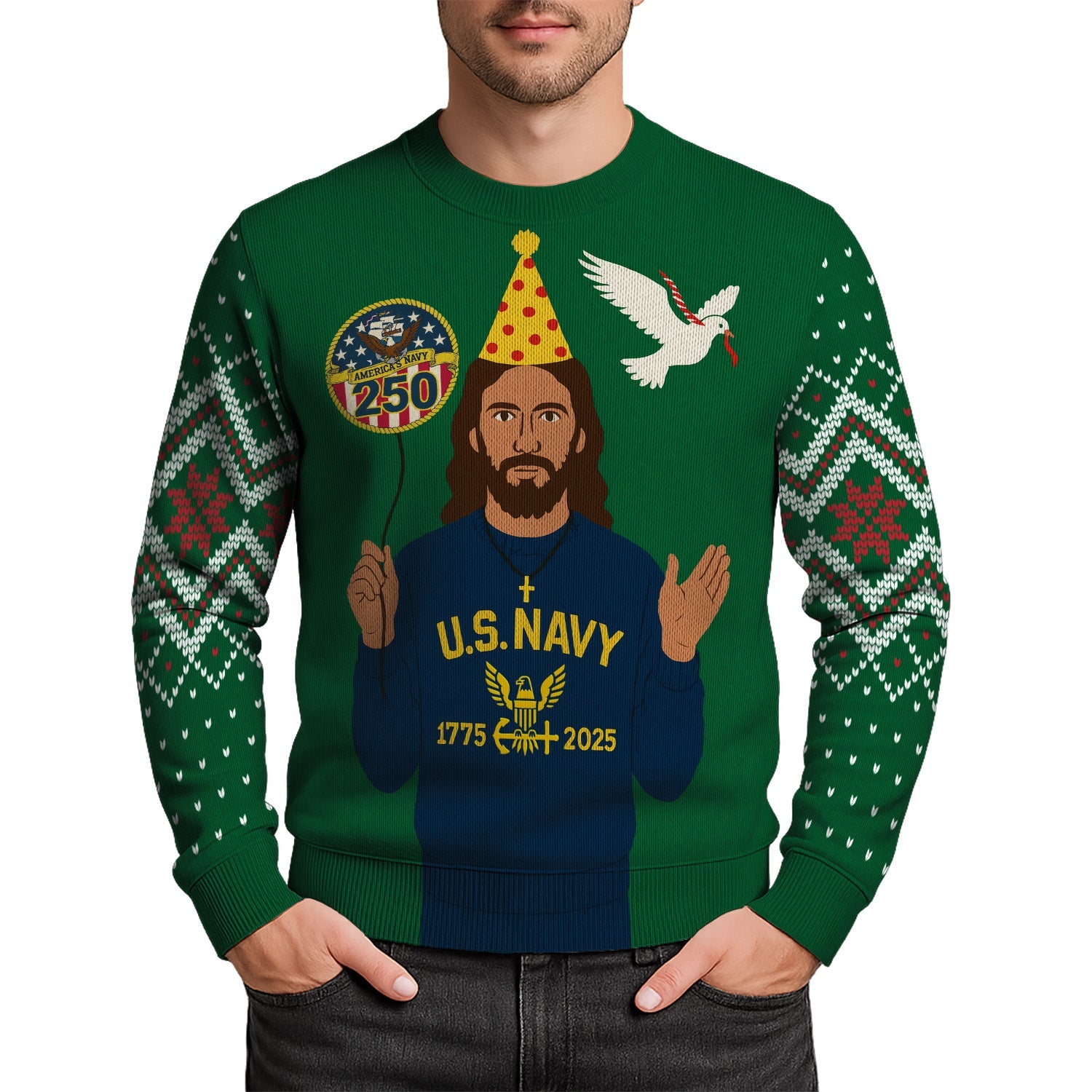 US Navy 1775 - 2025 Christmas Ugly Sweater