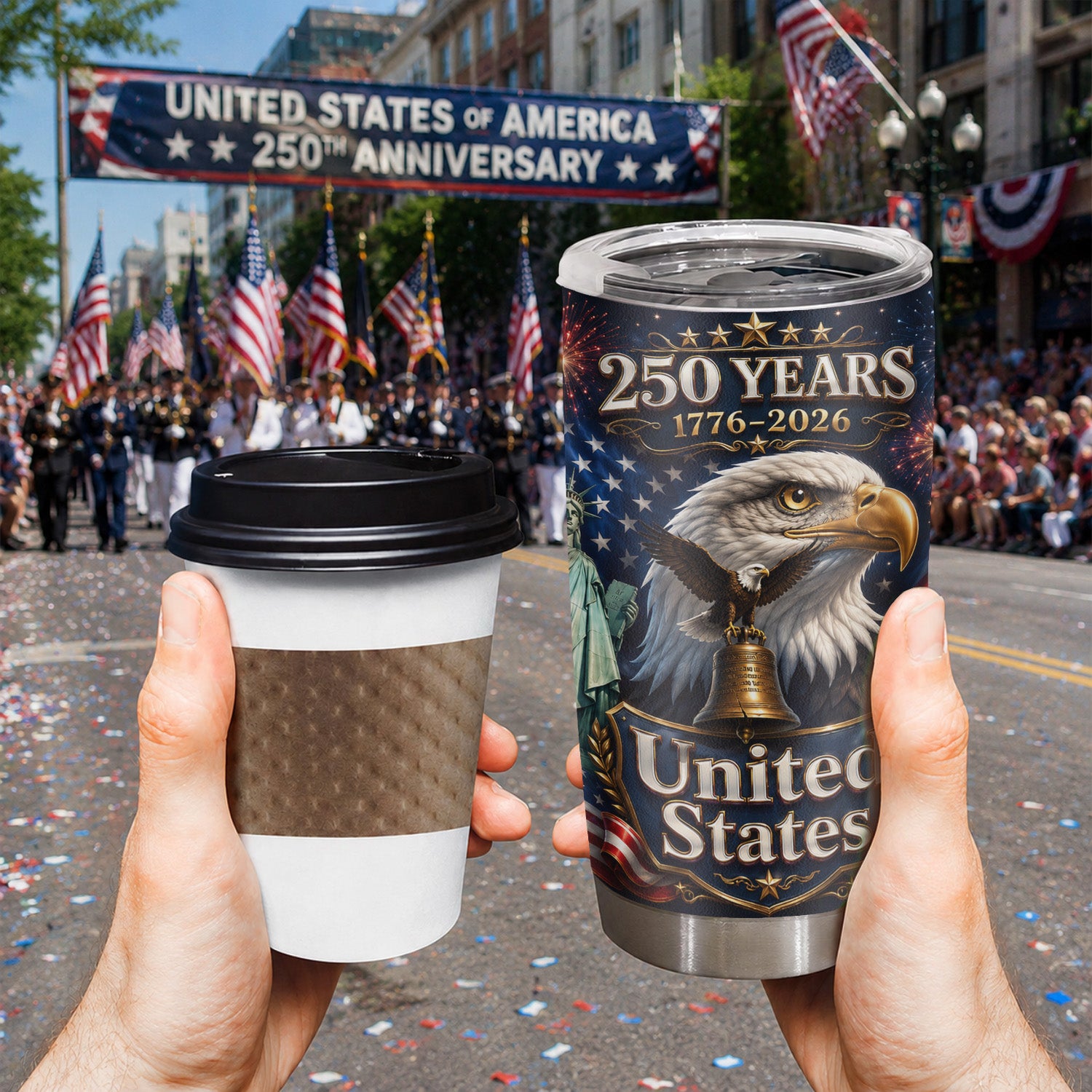 American Flag Tumbler 20oz USA 250 Anniversary