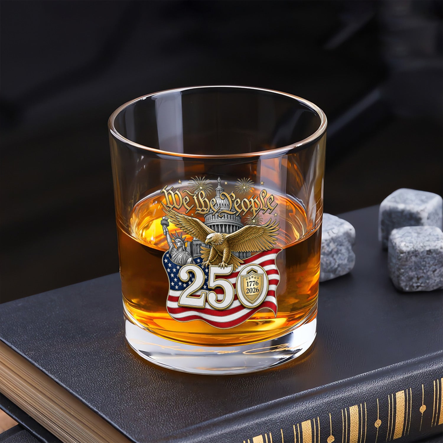 American Heritage Bourbon Glass USA 250 Years