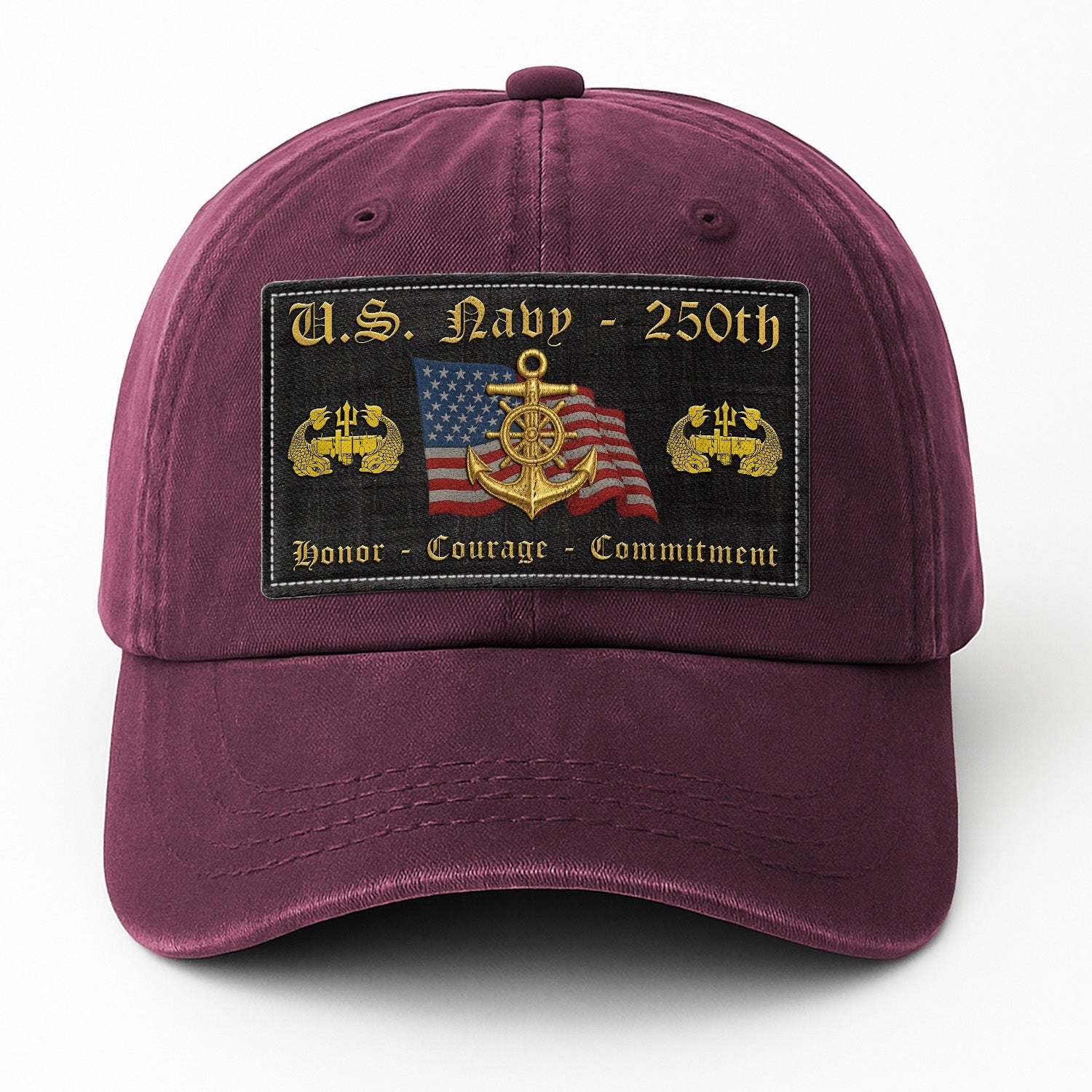 Custom Ranks US Navy Premium Washed Denim Cap DC018