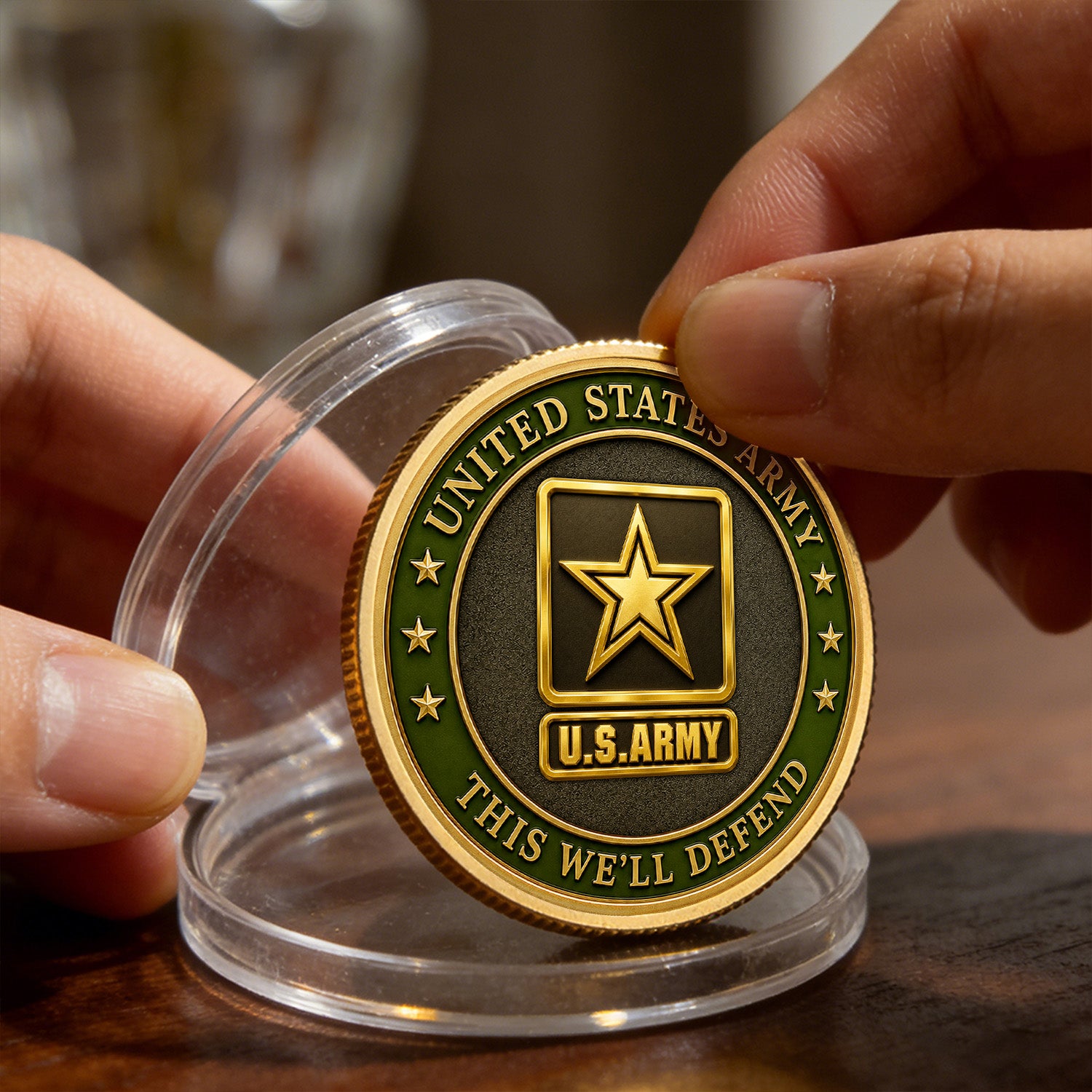 Personalized US Army Leadership Rank 3D Challenge Coin