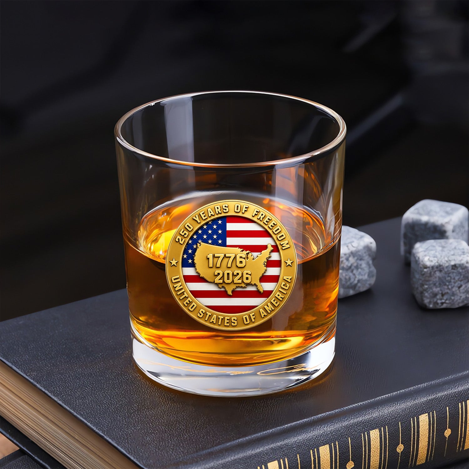 USA 250 Years Commemorative Bourbon Glass Gift