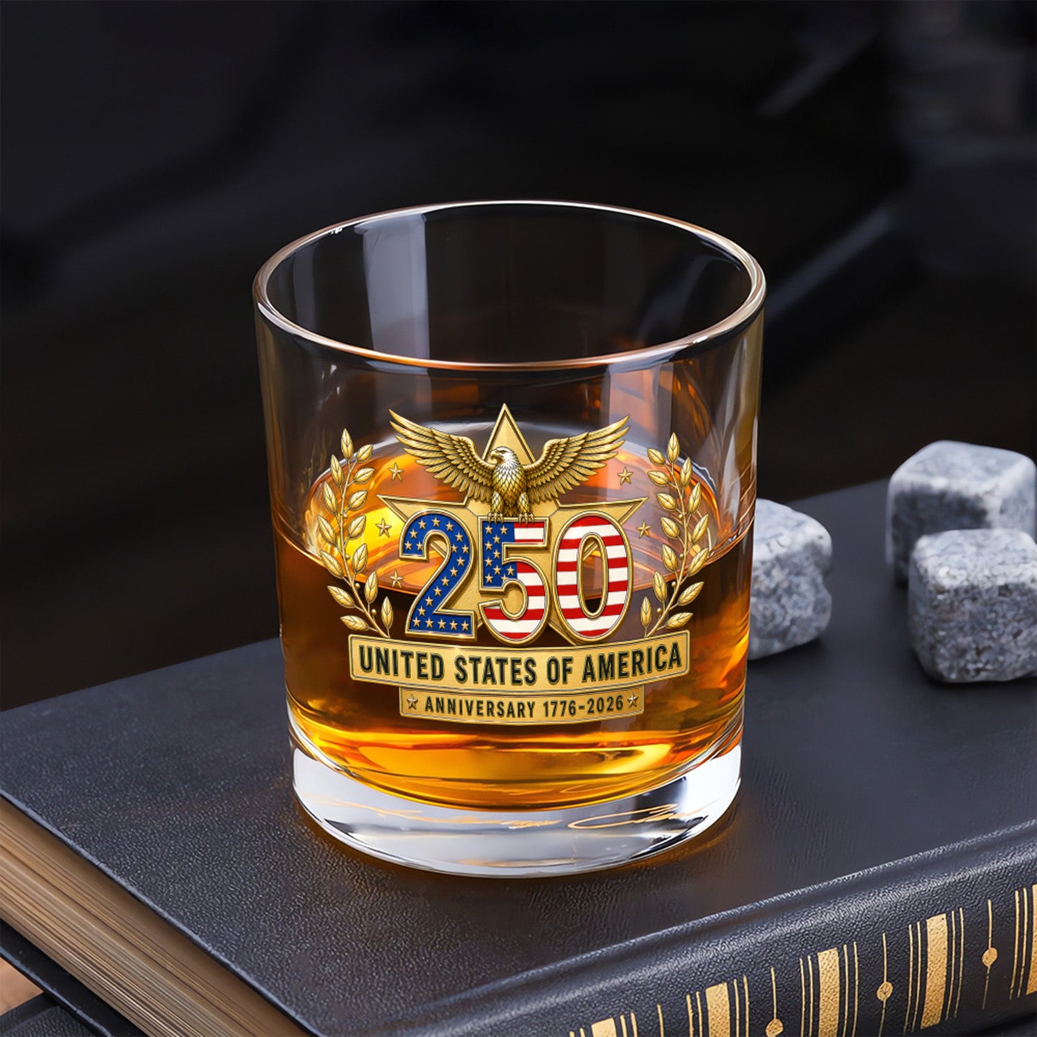 American Pride Whiskey Glass USA 250 Celebration