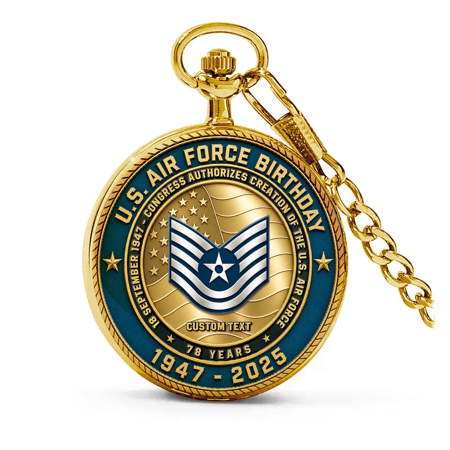Personalized Air Force Pocket Watch 250th Anniversary Gift
