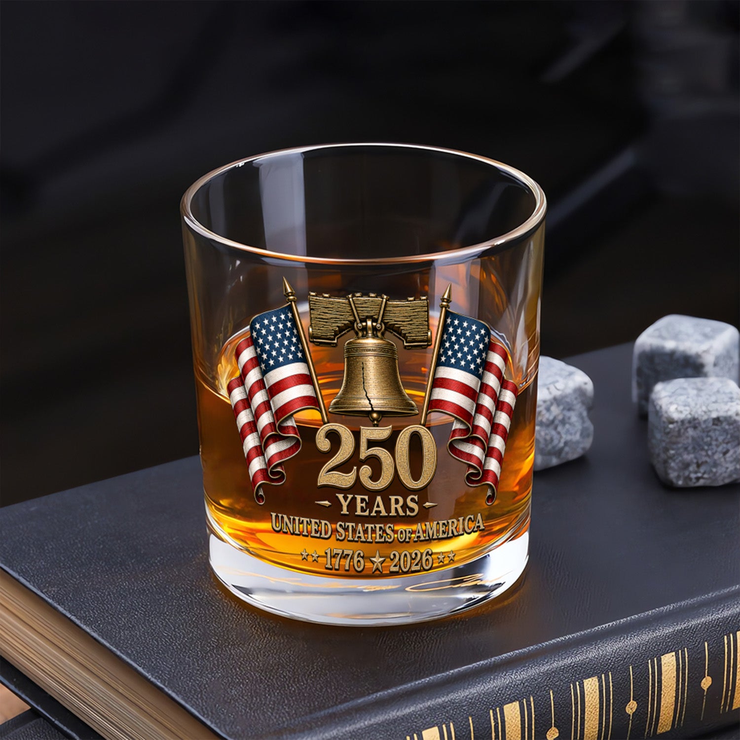 USA Freedom Anniversary Whiskey Glass 1776-2026 Keepsake