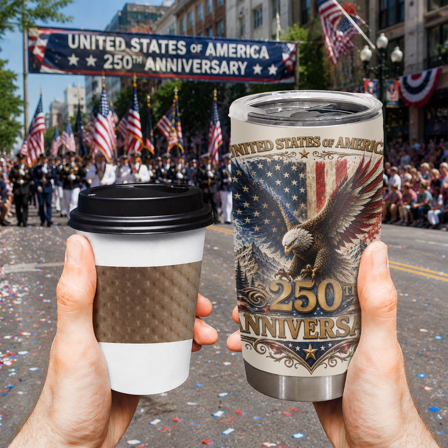 America 250 Freedom Tumbler 20oz Independence Gift