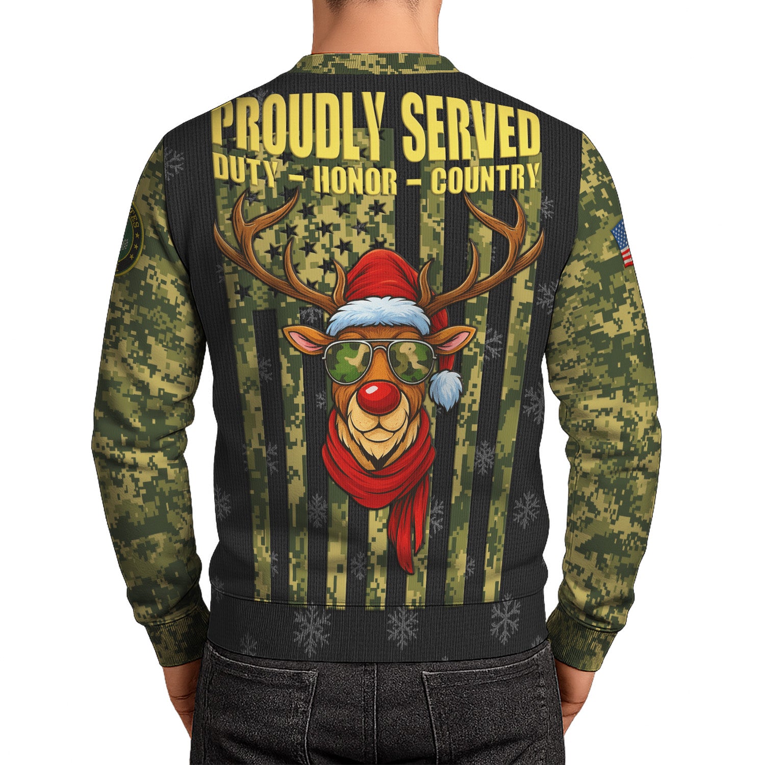 US Army Proudly Served Ugly Christmas Sweater