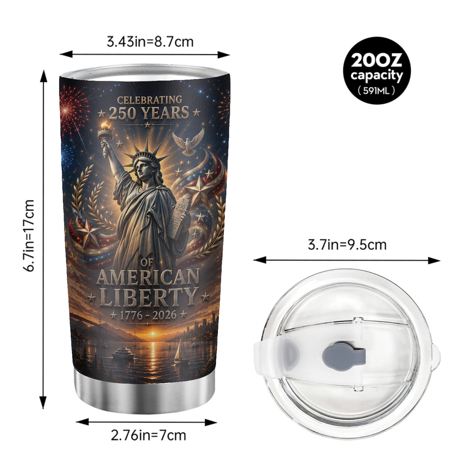 American Liberty USA 250 Years 20oz Tumbler