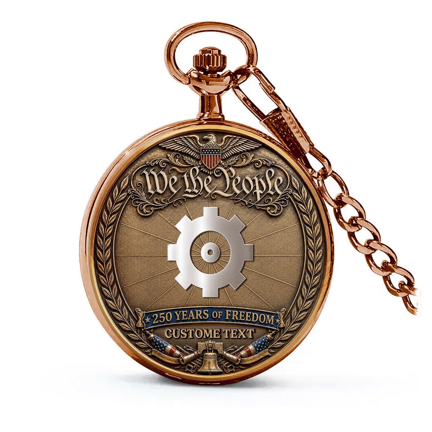 Custom US Navy Pocket Watch 250 Years Anniversary Veteran Gift