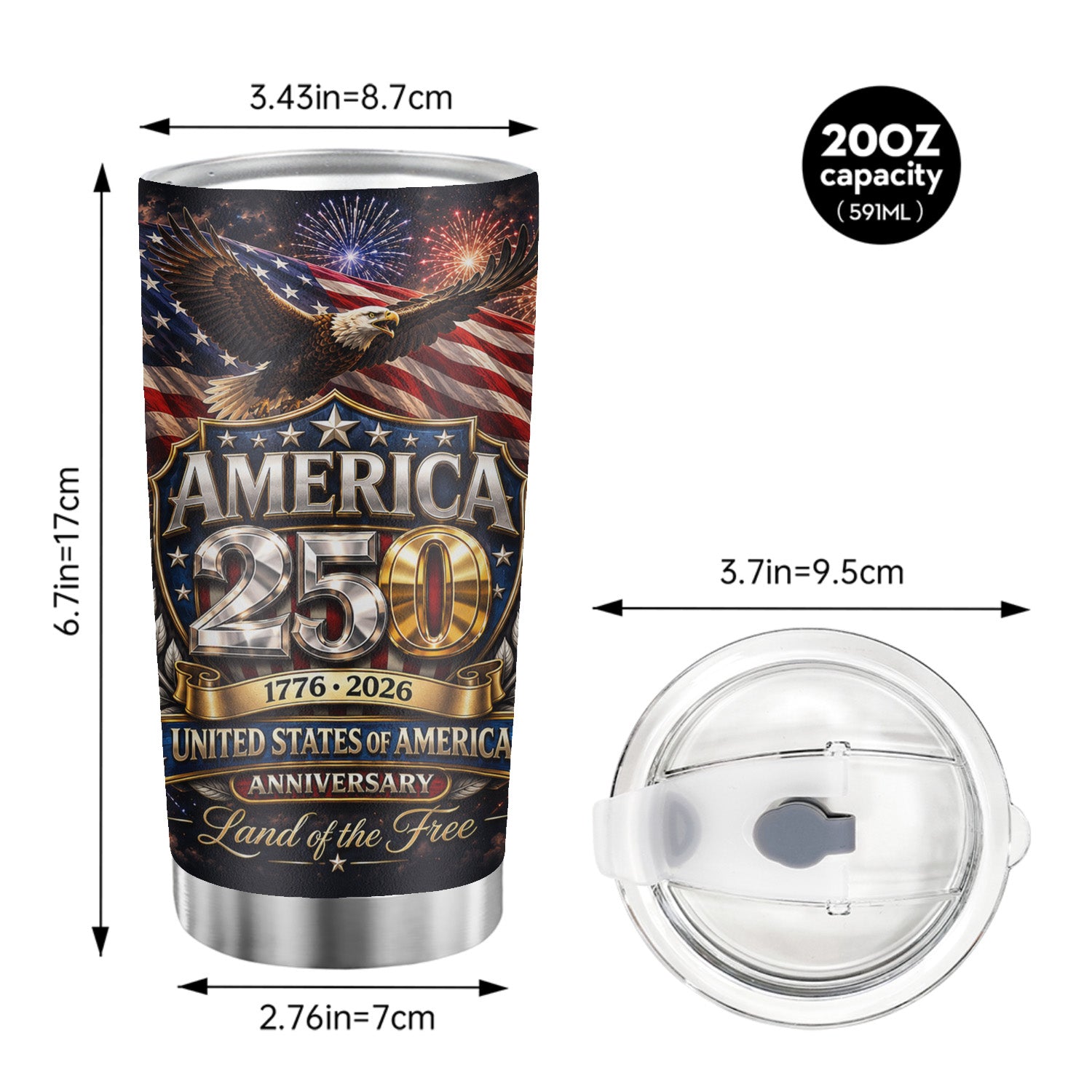 America 250 Liberty Eagle Tumbler 20oz Collector Edition