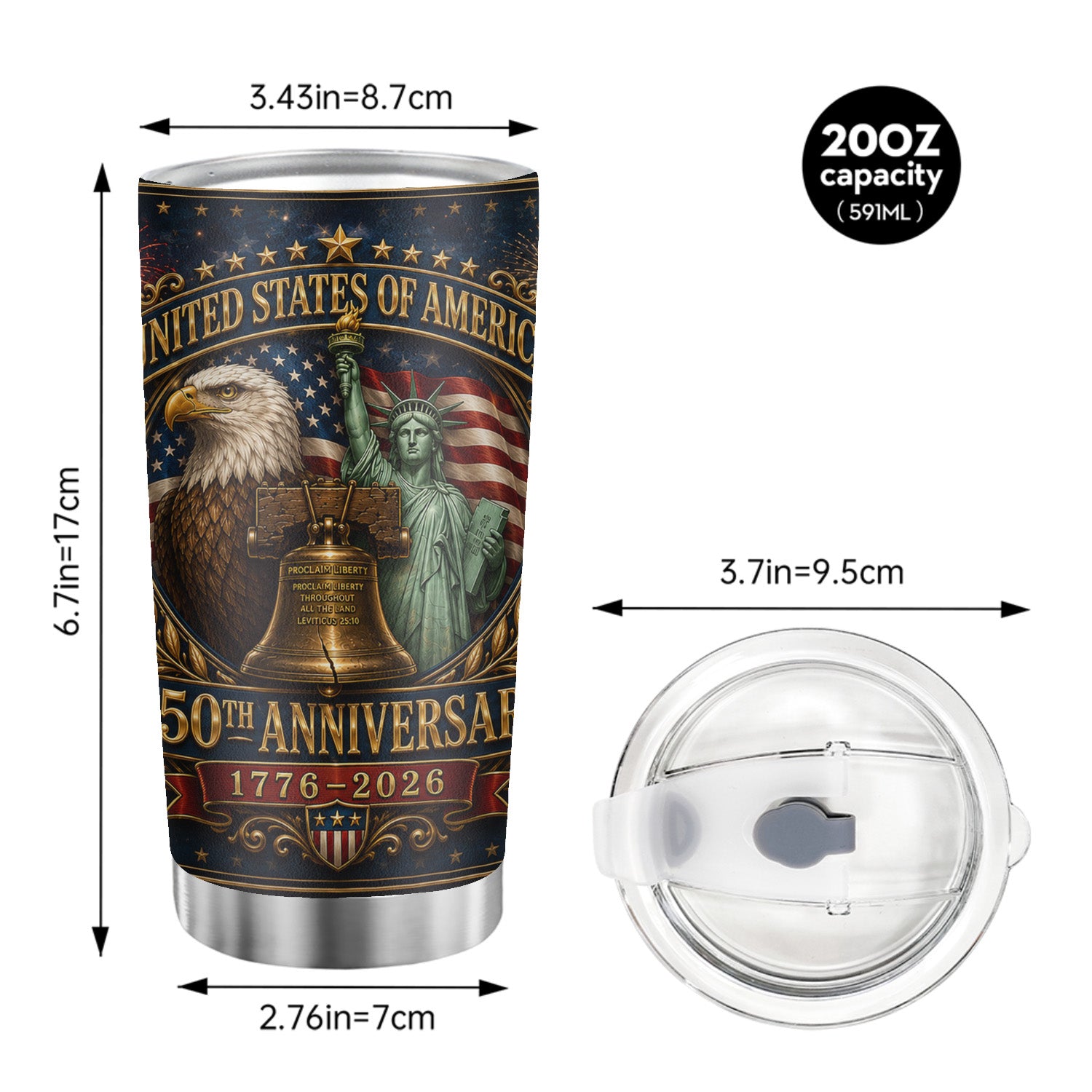 America Semiquincentennial Tumbler 20oz Patriotic Edition