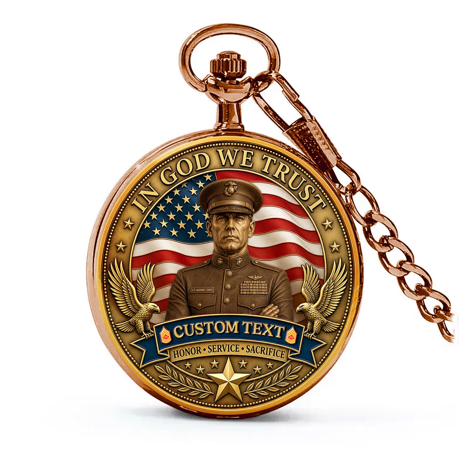 Marine Veteran Gift Custom Pocket Watch 250 Years