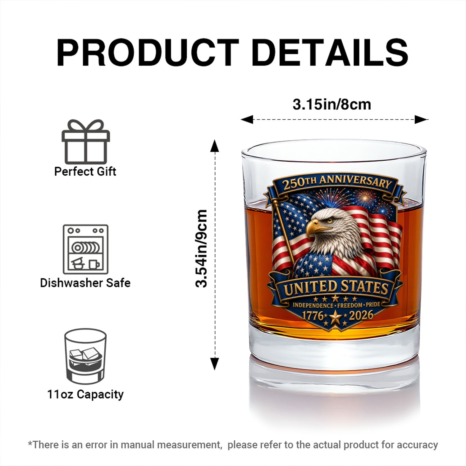 America 250th Anniversary Whiskey Glass for Collectors
