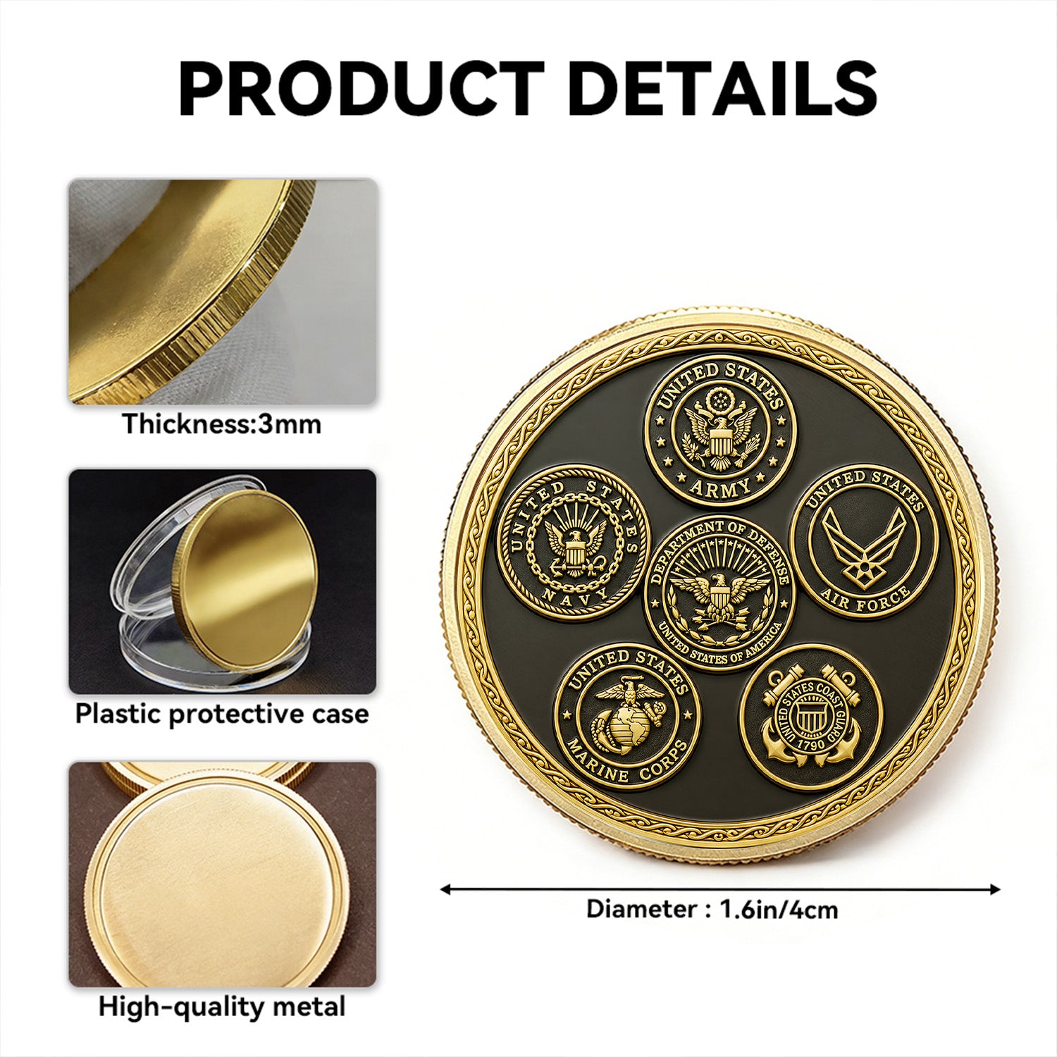 Air Force Airman Custom Rank Name 3D Challenge Coin