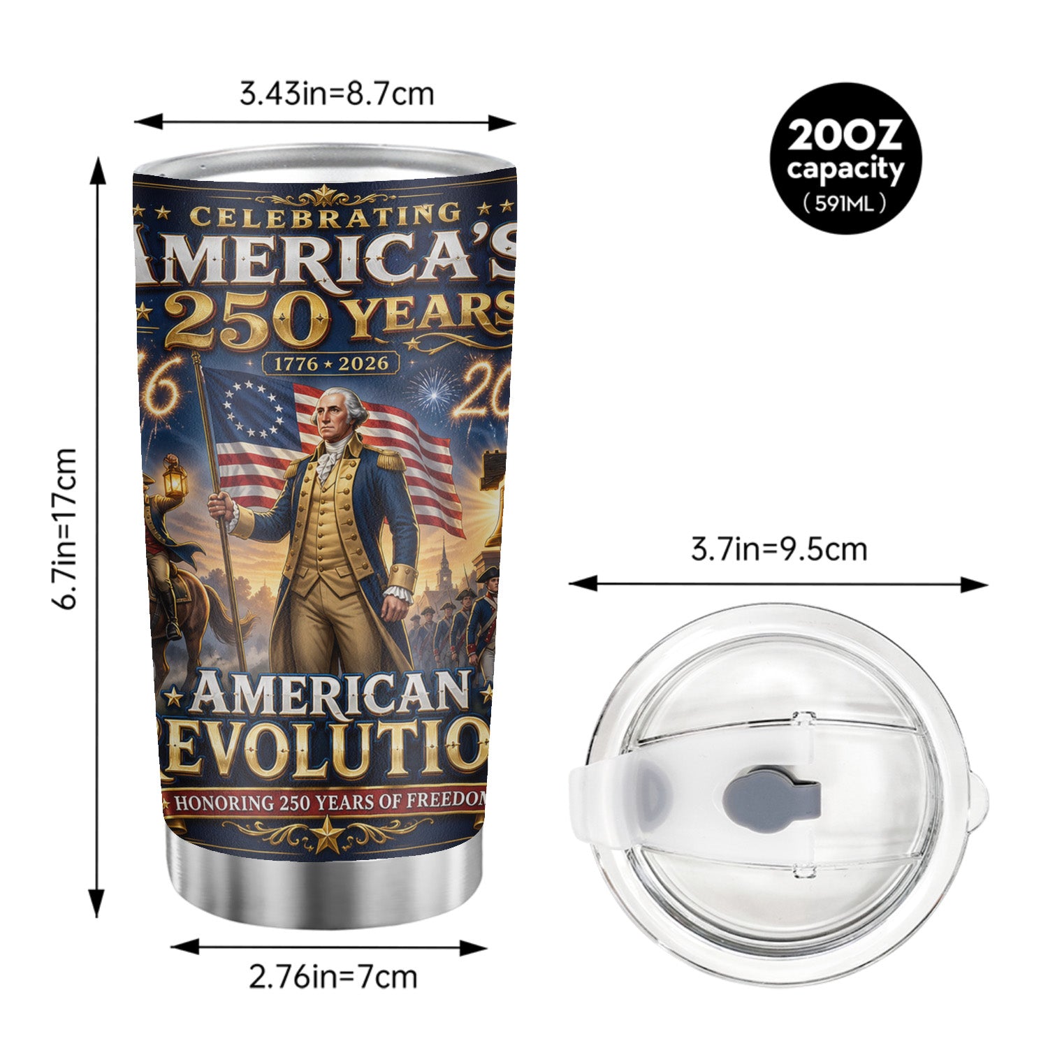 USA 1776-2026 Liberty Tumbler 20oz Heritage Gift