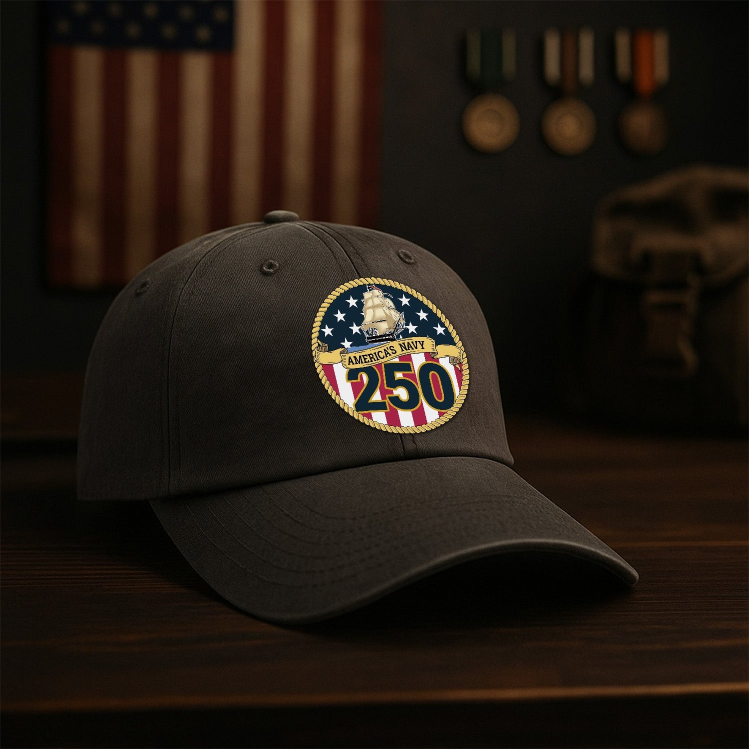 America's Navy 250 Premium Washed Denim Cap