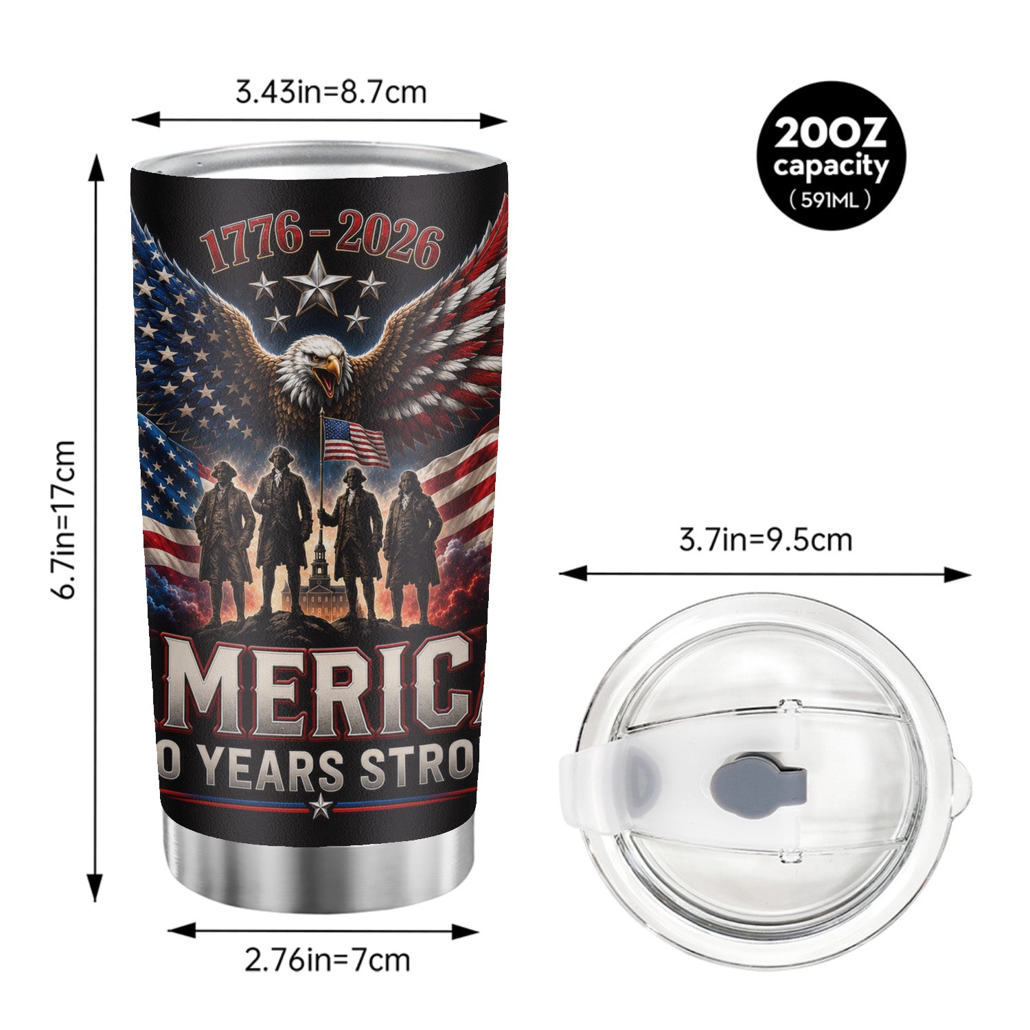 USA Semiquincentennial Tumbler 20oz Heritage Celebration