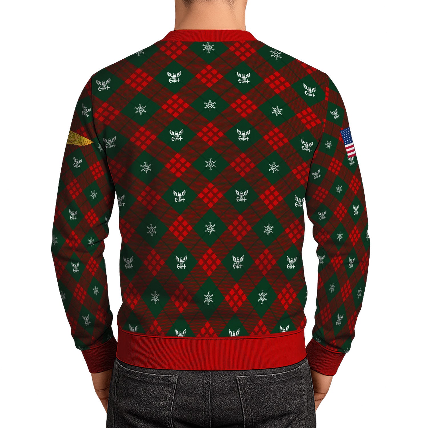 Custom Ranks US Navy Ugly Christmas Sweater for Women Men KRUST08
