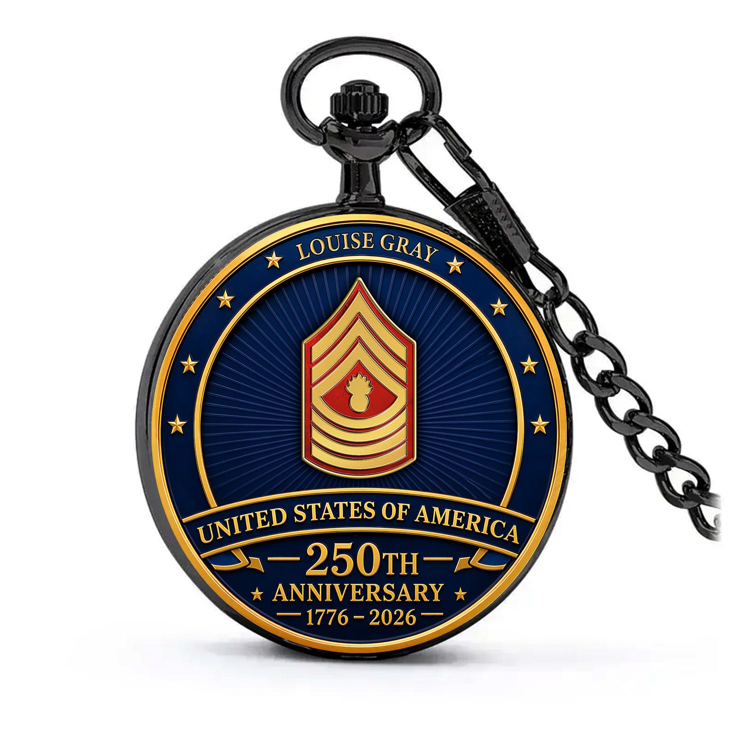 Personalized USMC Service Pocket Watch Veteran Gift