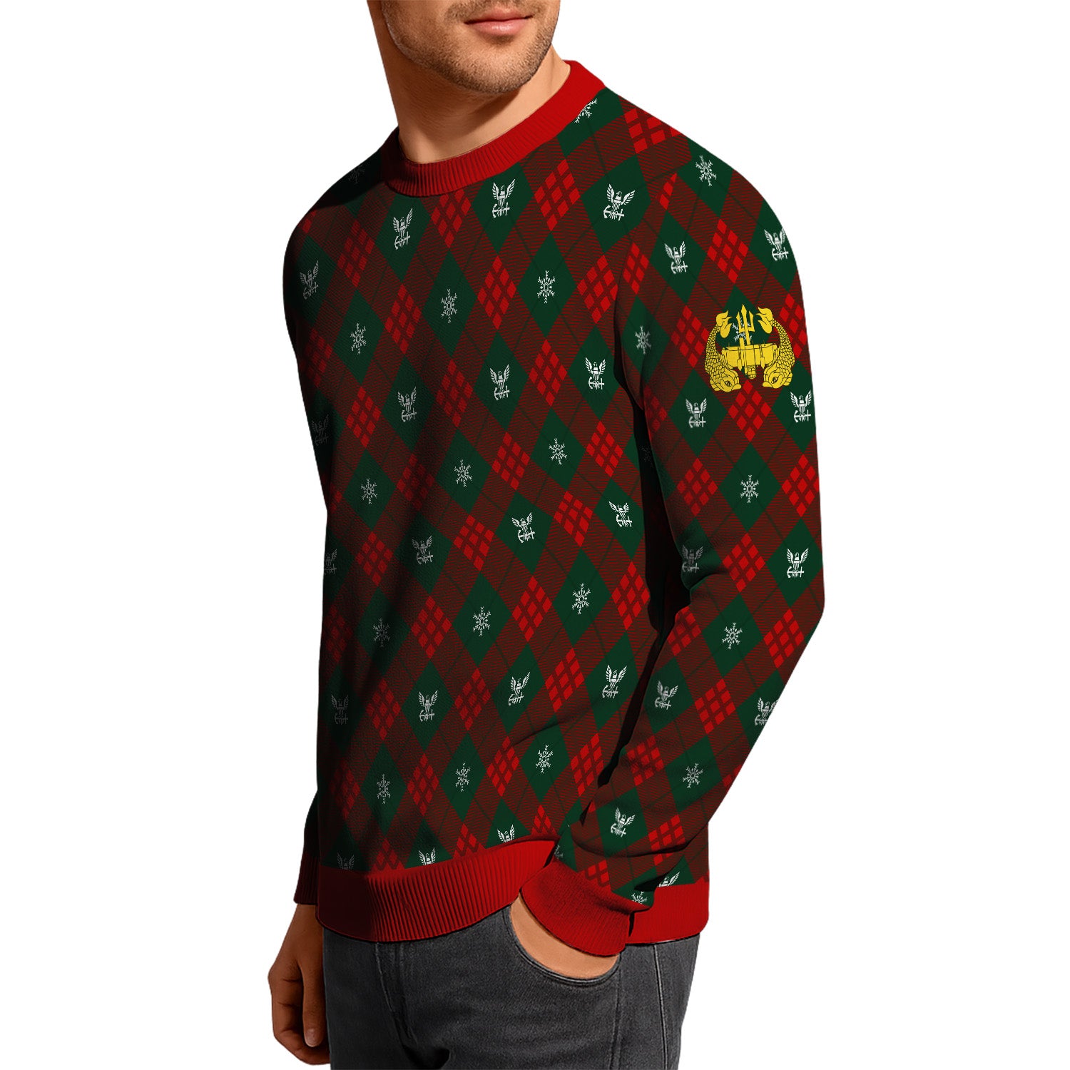 Custom Ranks US Navy Ugly Christmas Sweater for Women Men KRUST08