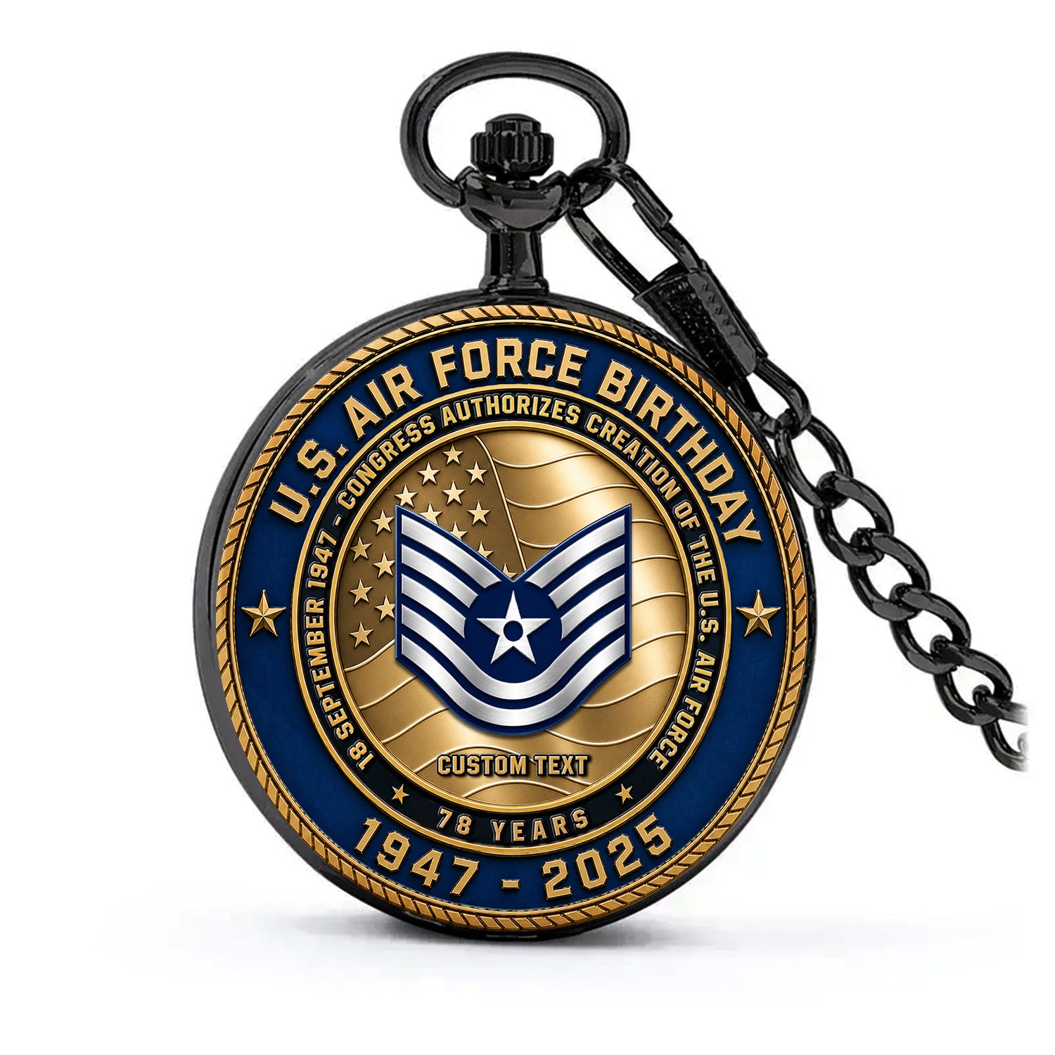 Personalized Air Force Pocket Watch 250th Anniversary Gift