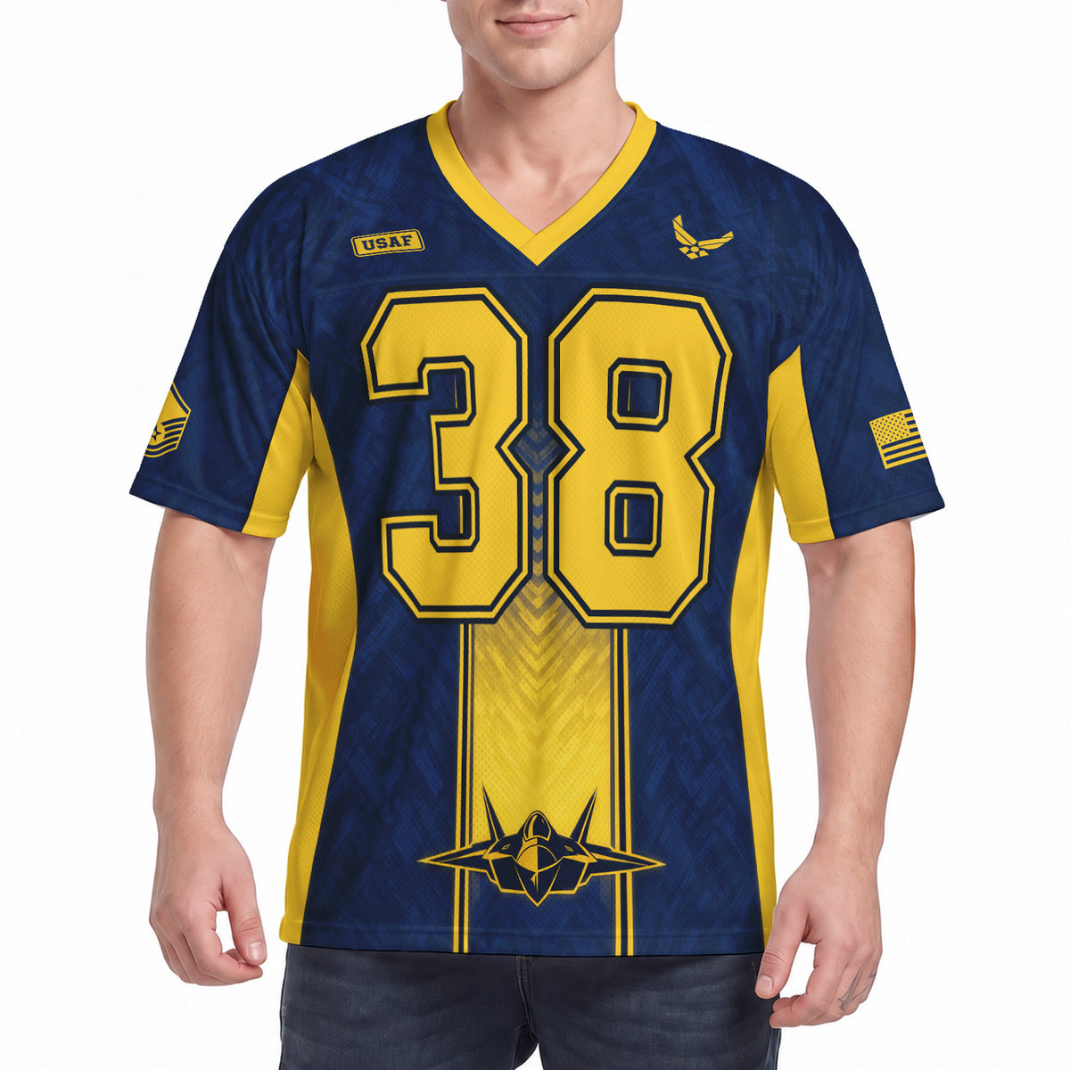 Personalized U.S. Air Force Jersey Custom Rank Jersey Number and Text