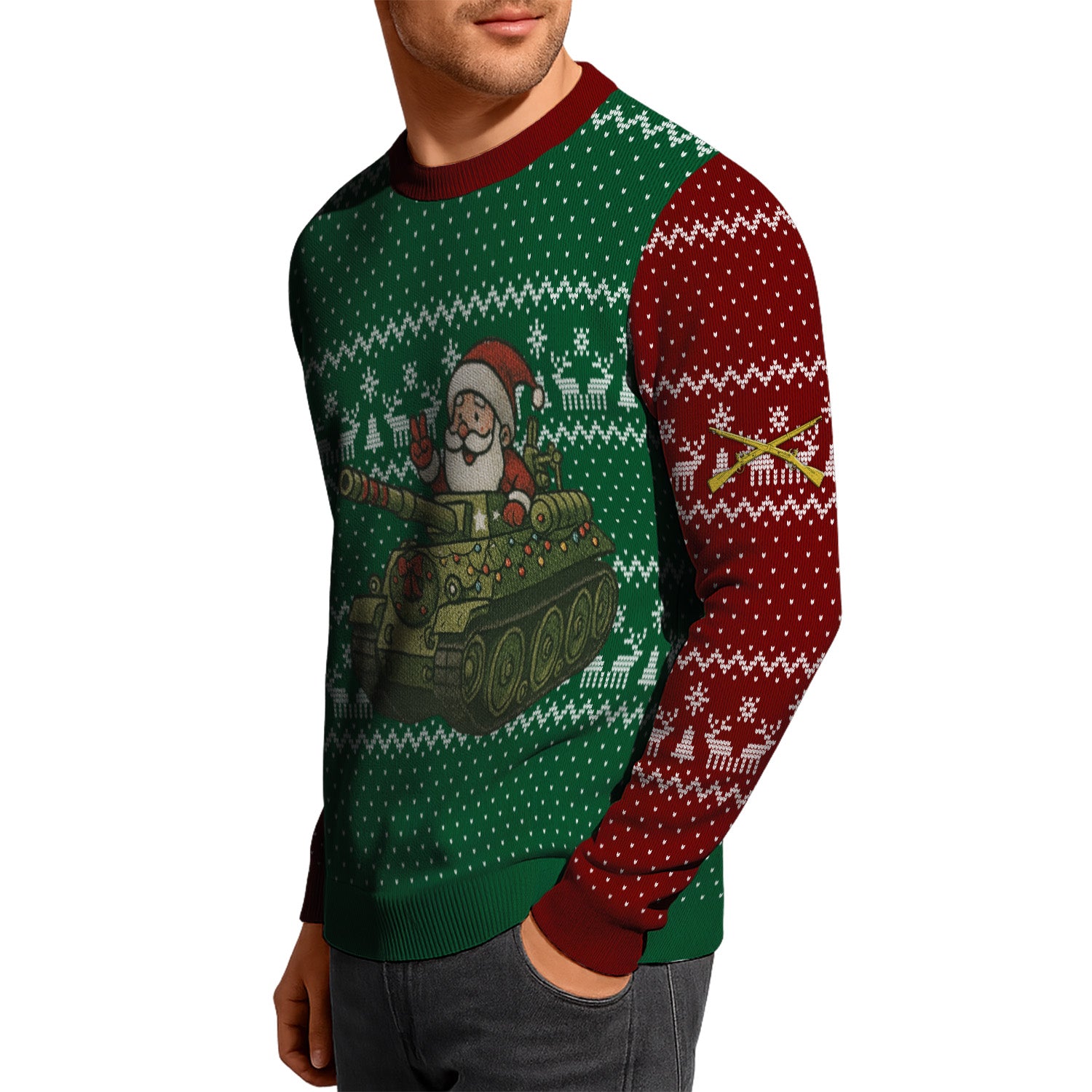Personalized US Army Ugly Christmas Sweater KRUST21