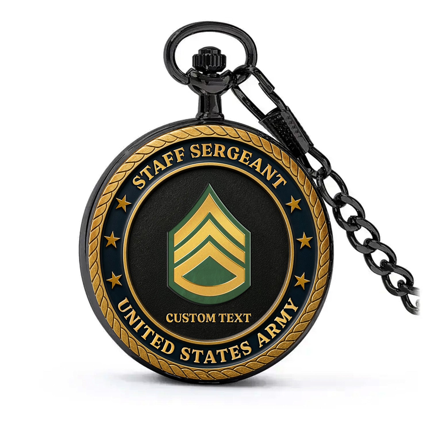 Army 250 Years Custom Text Pocket Watch Military Gift