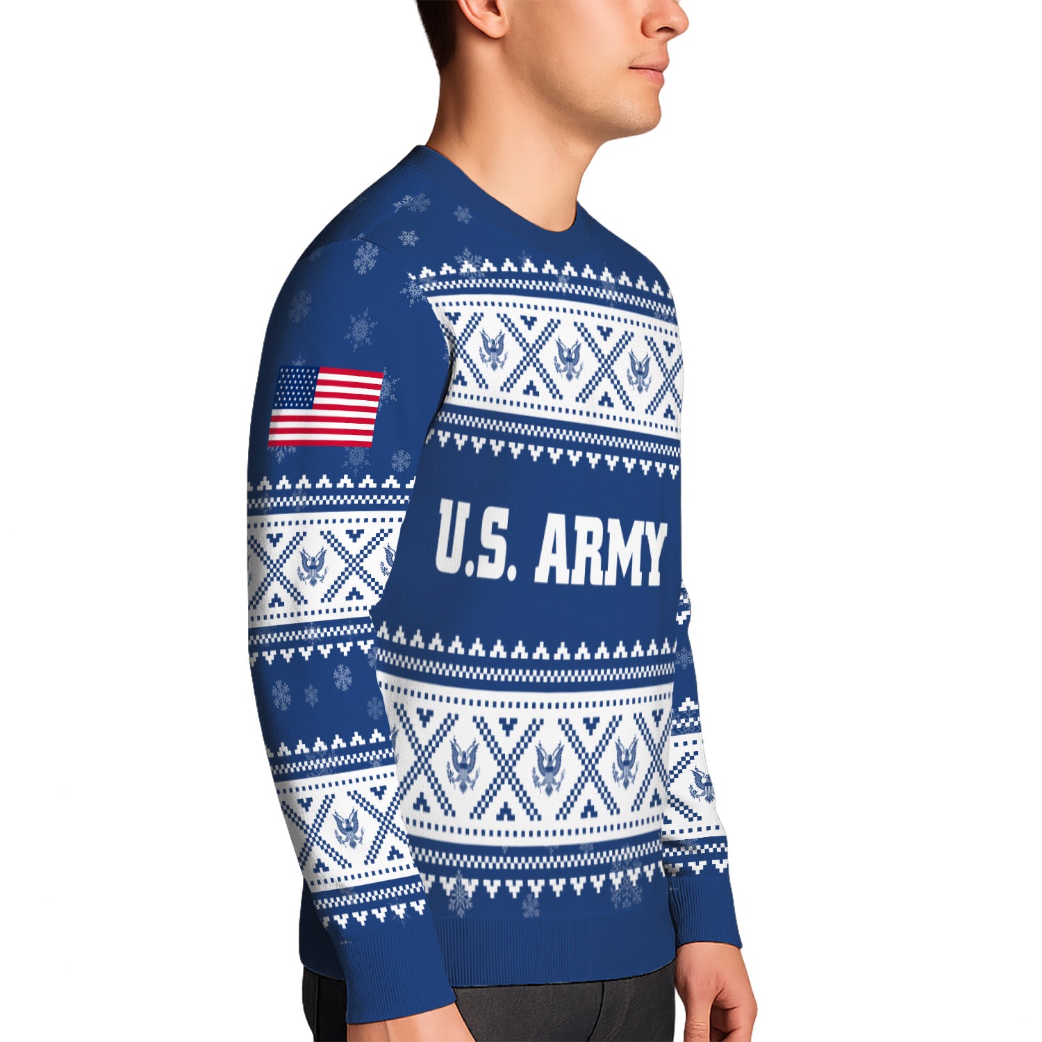 Custom Ranks US Army Ugly Christmas Sweater for Women Men KRUST05