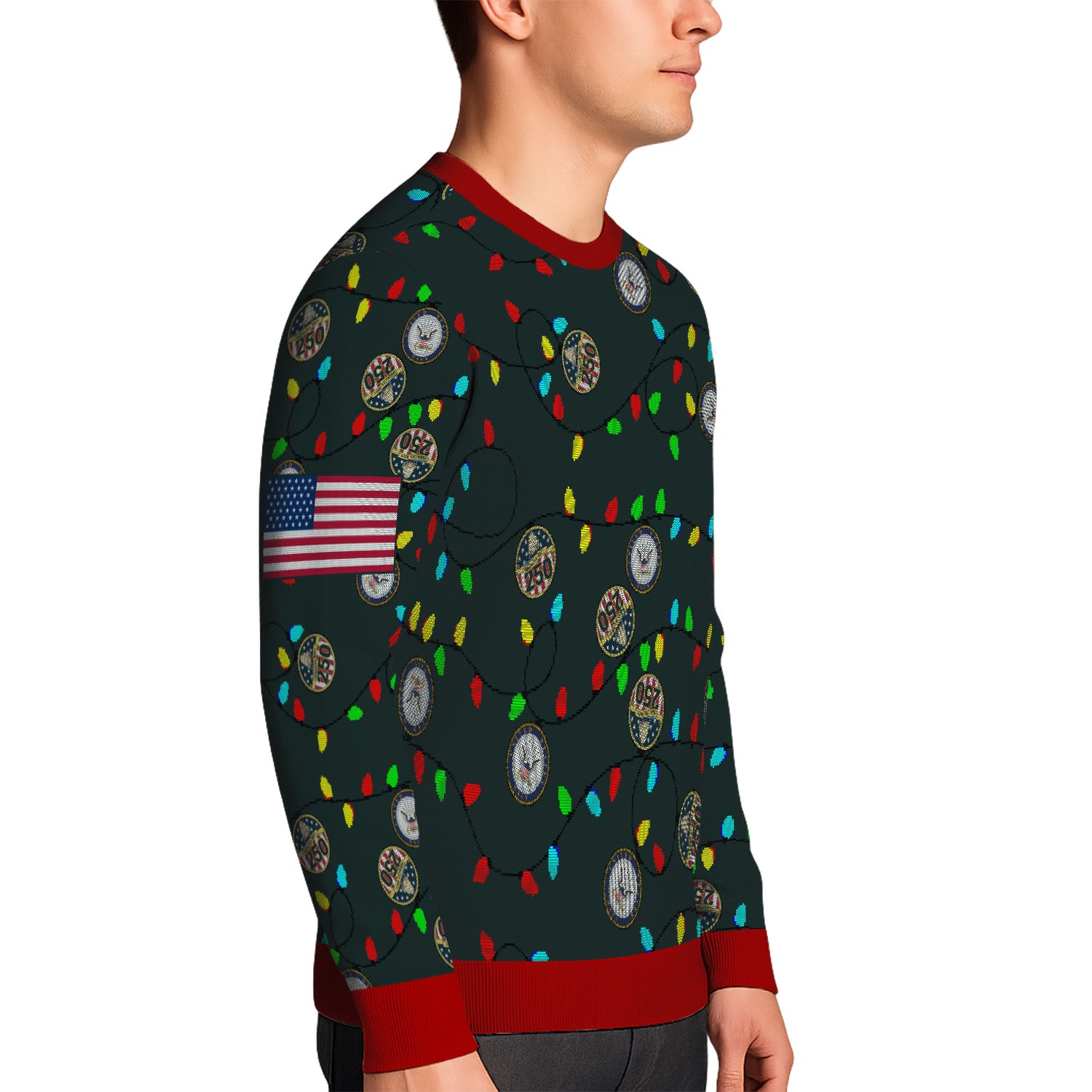 Custom Ranks US Navy Ugly Christmas Sweater for Women Men KRUST07