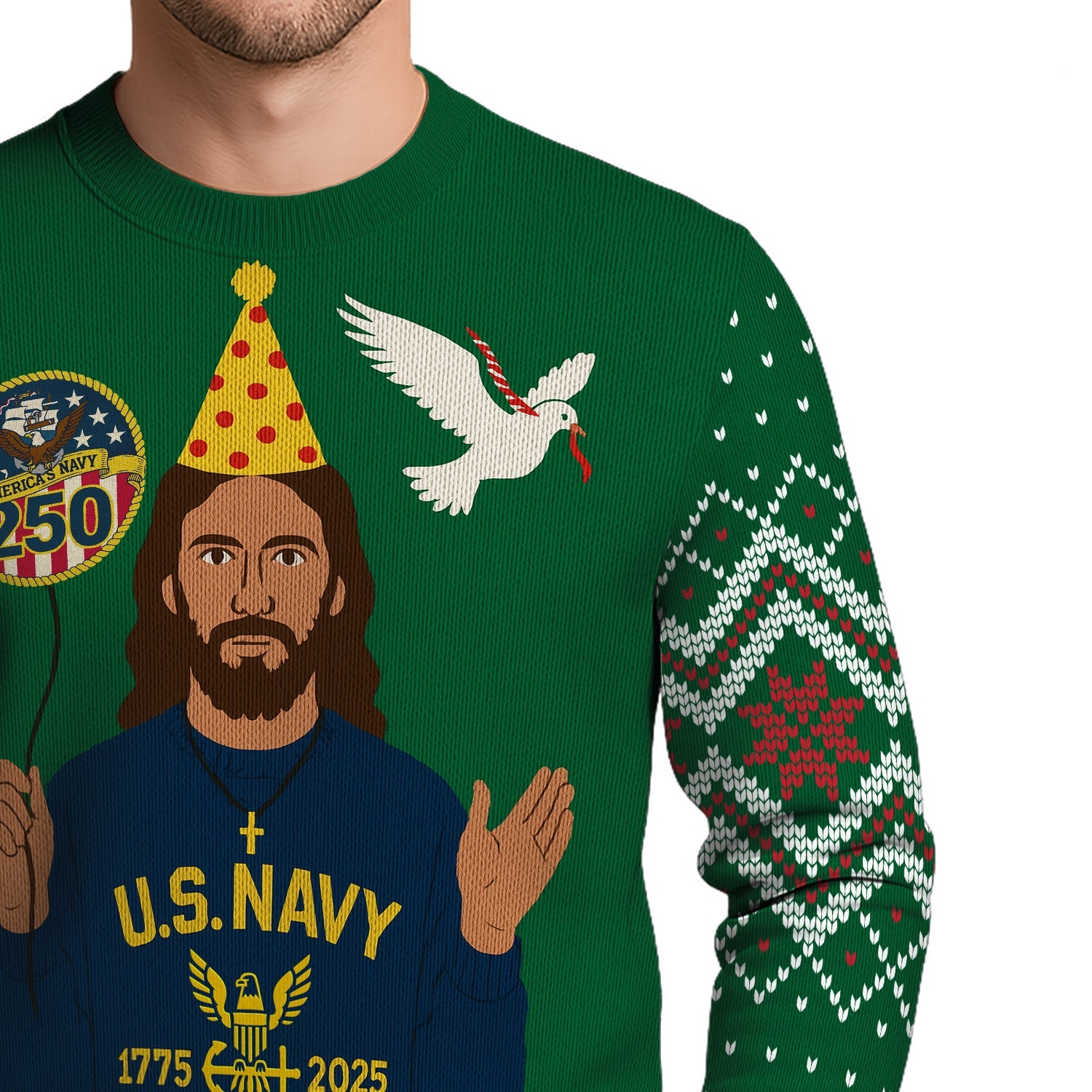 US Navy 1775 - 2025 Christmas Ugly Sweater