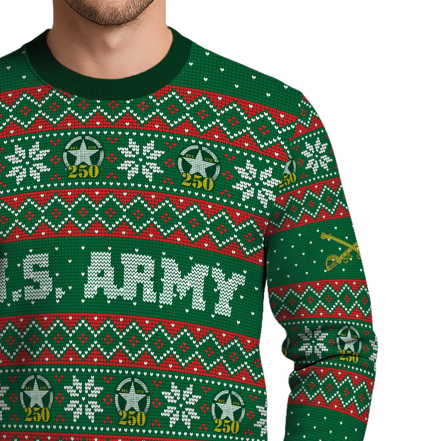 Custom Ranks US Army Ugly Christmas Sweater for Women Men KRUST09